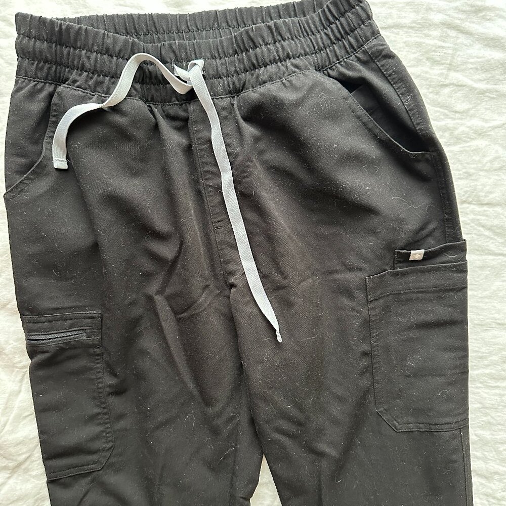 Figs High waisted Zamora Straight Skinny Leg Black Size Small